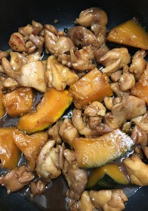 とり肉とカボチャの甘辛煮-レシピのメイン写真
