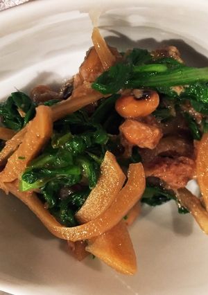 簡単!春菊と納豆とカツオ削りのははつゆ酢-レシピのメイン写真