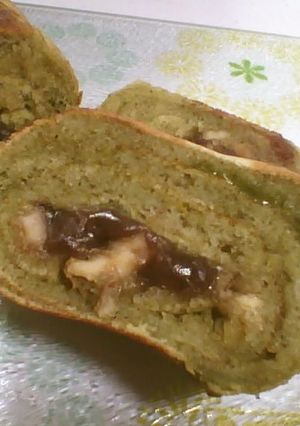 あんこ入り♡抹茶風味のバウムロール風-レシピのメイン写真
