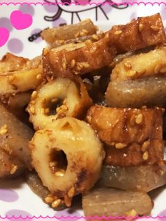 簡単節約♡ちくゎとこんにゃくの味噌炒め♡-レシピのメイン写真