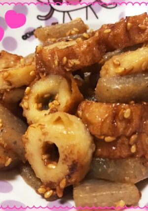 簡単節約♡ちくゎとこんにゃくの味噌炒め♡-レシピのメイン写真