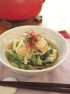 焼き豆腐とエノキとレタスのさっと煮-レシピのメイン写真