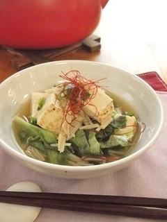 焼き豆腐とエノキとレタスのさっと煮-レシピのメイン写真