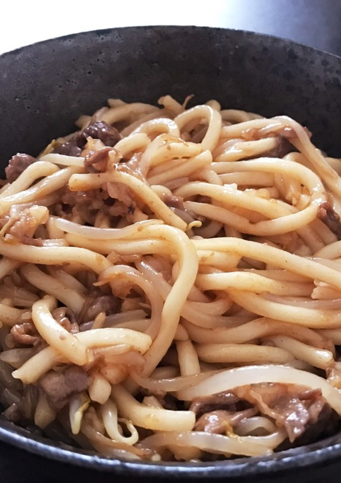 もやしと牛肉の焼きうどん-レシピのメイン写真