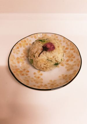 ❁ねぎとポン酢と桜の塩漬けのおむすび❁-レシピのメイン写真