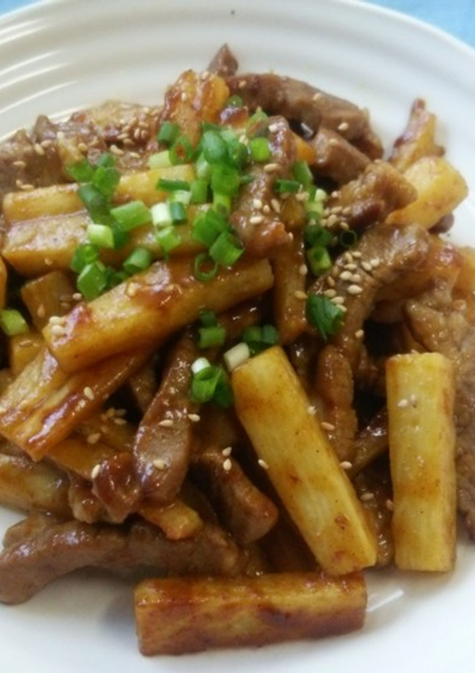 豚肉と長芋のカレー風味炒め-レシピのメイン写真