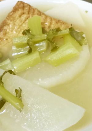 丸ごと厚揚げ豆腐と大根&シジミの味噌汁-レシピのメイン写真