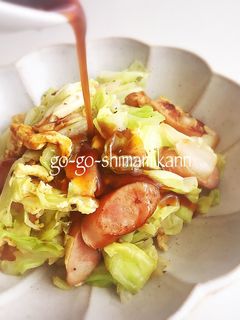 ウィンナーと春キャベツの卵とじ-レシピのメイン写真