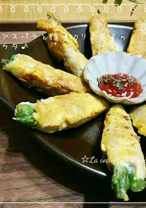 春アスパラの豚薄切り肉巻き☆ピカタ♪-レシピのメイン写真