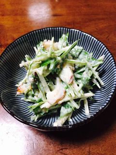 ゆず胡椒が香る水菜とちくわの白和えサラダ-レシピのメイン写真