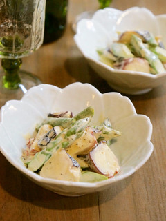 たことアスパラのにんにくマヨ和え*-レシピのメイン写真