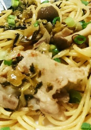 簡単!美味しい!豚バラと高菜明太のパスタ-レシピのメイン写真