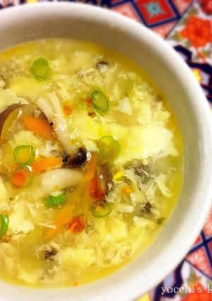 簡単節約！ふわふわ卵としめじの中華スープ-レシピのメイン写真