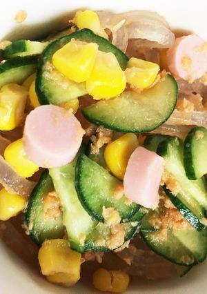 葛きりで 明太パスタ風サラダ お弁当に-レシピのメイン写真