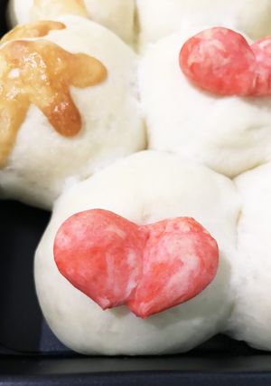 ハートぷっくりチーズインちぎりパン-レシピのメイン写真