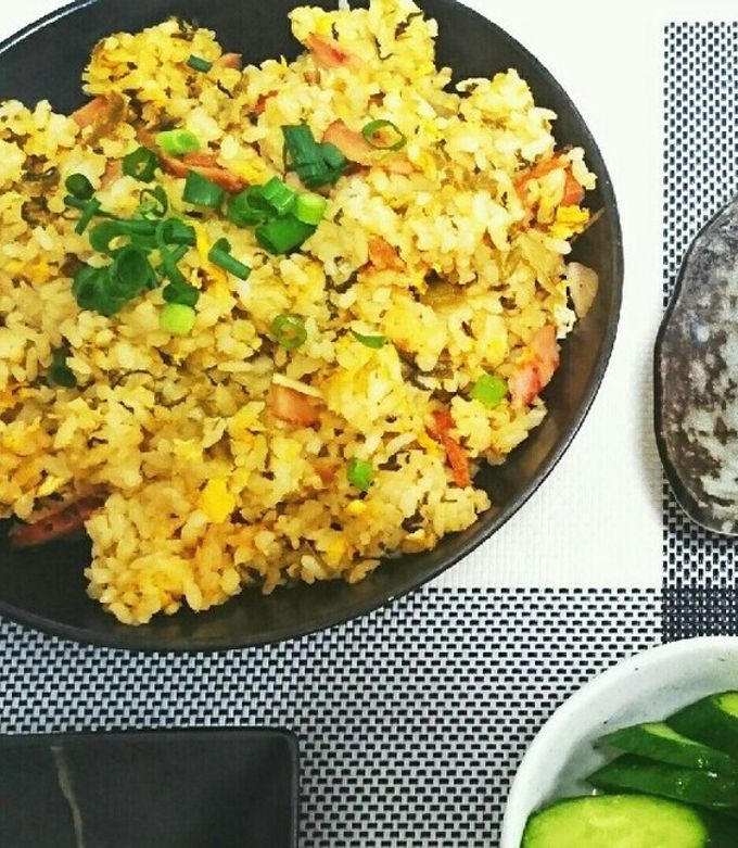 【高菜ごはん♡】 休日ランチ♪お弁当にも◎焦がし醤油の高菜チャーハン｜料理の