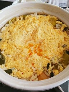 鍋の残り汁で卵雑炊-レシピのメイン写真