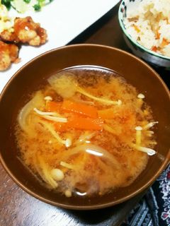 人参とえのき★味噌汁-レシピのメイン写真