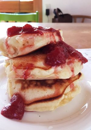 カフェの様な分厚いホットケーキ。-レシピのメイン写真