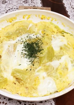 春キャベツの卵煮 あと一品にすぐ出来る-レシピのメイン写真