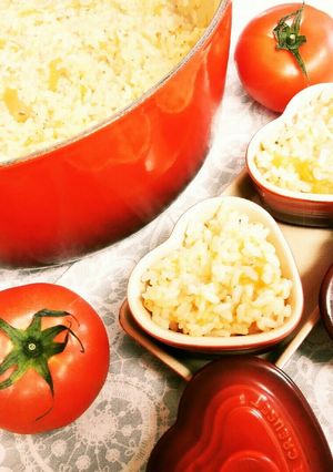 ル・クルーゼの丸ごとトマトご飯♪炊飯器可-レシピのメイン写真