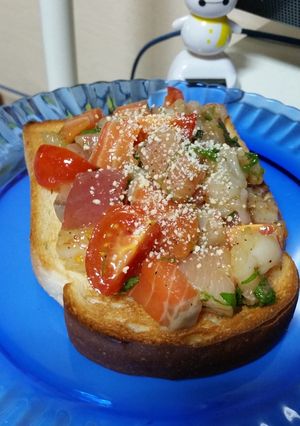 寿司ネタで！海鮮イタリアンチーズトースト-レシピのメイン写真