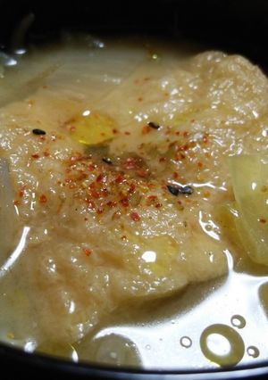 でっかいお揚げのお味噌汁＆オリーブオイル-レシピのメイン写真