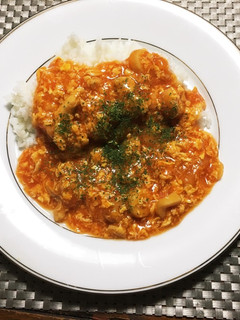 残り物・親子丼からのオムライス風あんかけ-レシピのメイン写真
