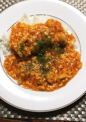 残り物･親子丼からのオムライス風あんかけ-レシピのメイン写真