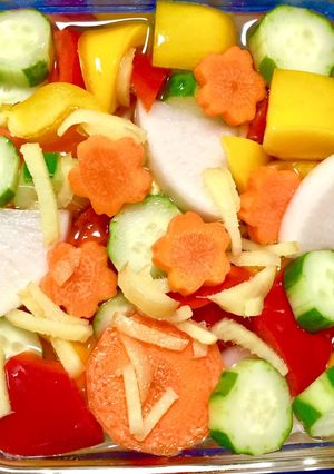 ハニージンジャービネガー♬お好み野菜で-レシピのメイン写真