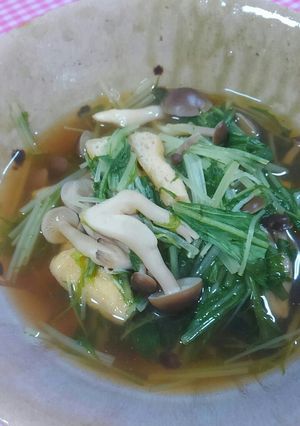 みず菜としめじの煮びたし-レシピのメイン写真