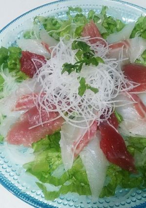 簡単！鯛と鮃のカルパッチョ-レシピのメイン写真