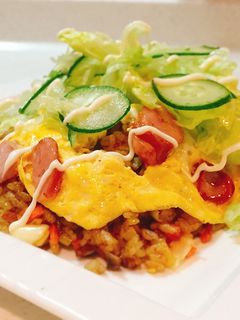 ランチ♡ドライカレーのサラダオムライス-レシピのメイン写真