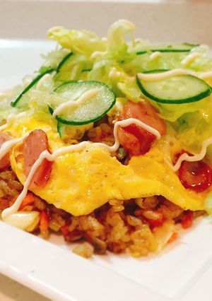 ランチ♡ドライカレーのサラダオムライス-レシピのメイン写真