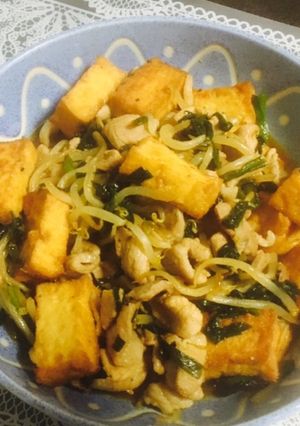 絹ごし厚揚げと野菜の手羽先タレ炒め-レシピのメイン写真