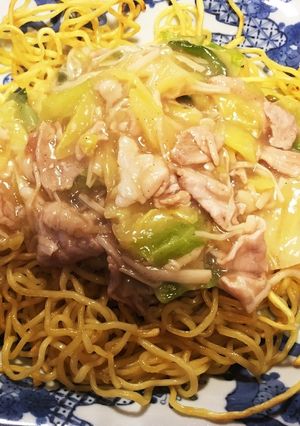 キャベツと豚肉のははつゆあんかけ焼そば-レシピのメイン写真