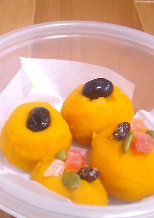 チンして丸めるだけ！カボチャのきんとん-レシピのメイン写真