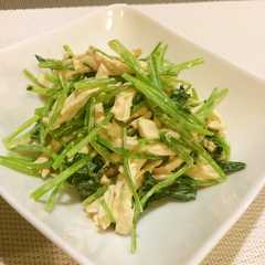 รูปของ みつ葉と鶏肉のわさびマヨ和え