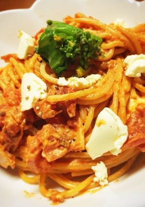 濃厚 トマトとクリームチーズのパスタ-レシピのメイン写真