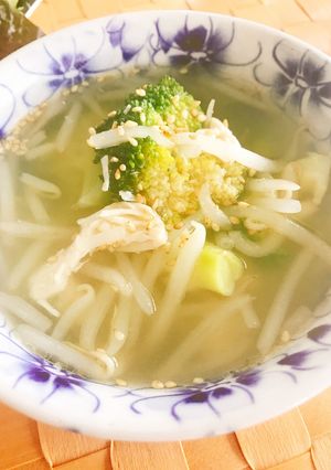 もやしとブロッコリー、ササミの中華スープ-レシピのメイン写真