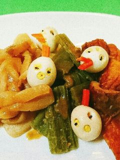 ☆こんにゃく・ふき・うずらの玉子味噌煮物-レシピのメイン写真