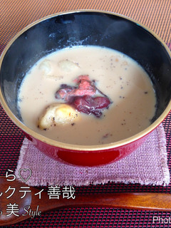 さくら♡豆乳ミルクティぜんざい-レシピのメイン写真