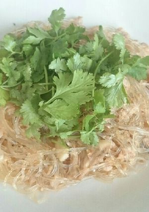 鶏挽き肉と春雨のタイ風炒めパクチーのせ-レシピのメイン写真