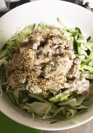 焼き鳥のあまりで！食べるタルタル風サラダ-レシピのメイン写真