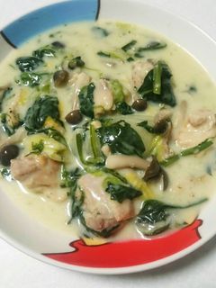 簡単 春白菜と鳥もも肉のクリーム煮-レシピのメイン写真