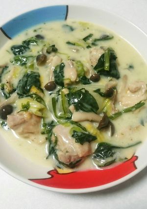 簡単 春白菜と鳥もも肉のクリーム煮-レシピのメイン写真