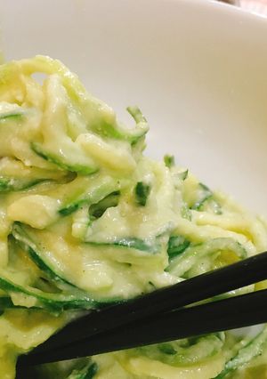 美味メモ☆アボカドとみょうがのローパスタ-レシピのメイン写真