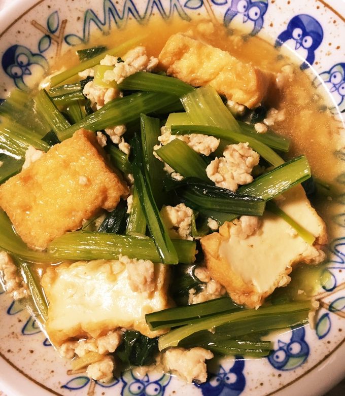 小松菜と厚揚げの煮物-レシピのメイン写真