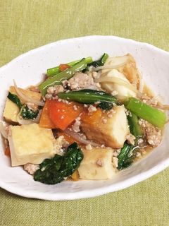 厚揚げと野菜の鶏そぼろ煮-レシピのメイン写真