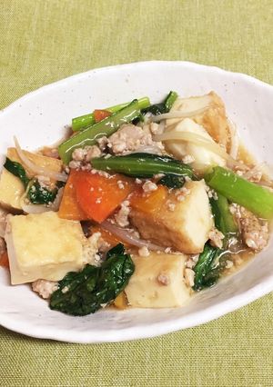 厚揚げと野菜の鶏そぼろ煮-レシピのメイン写真